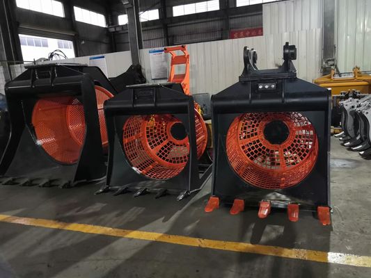 Hydraulisches Rotationssteinschutznetz Wechselbares Rotationsschutzbehälter für Bagger von 7-10 t